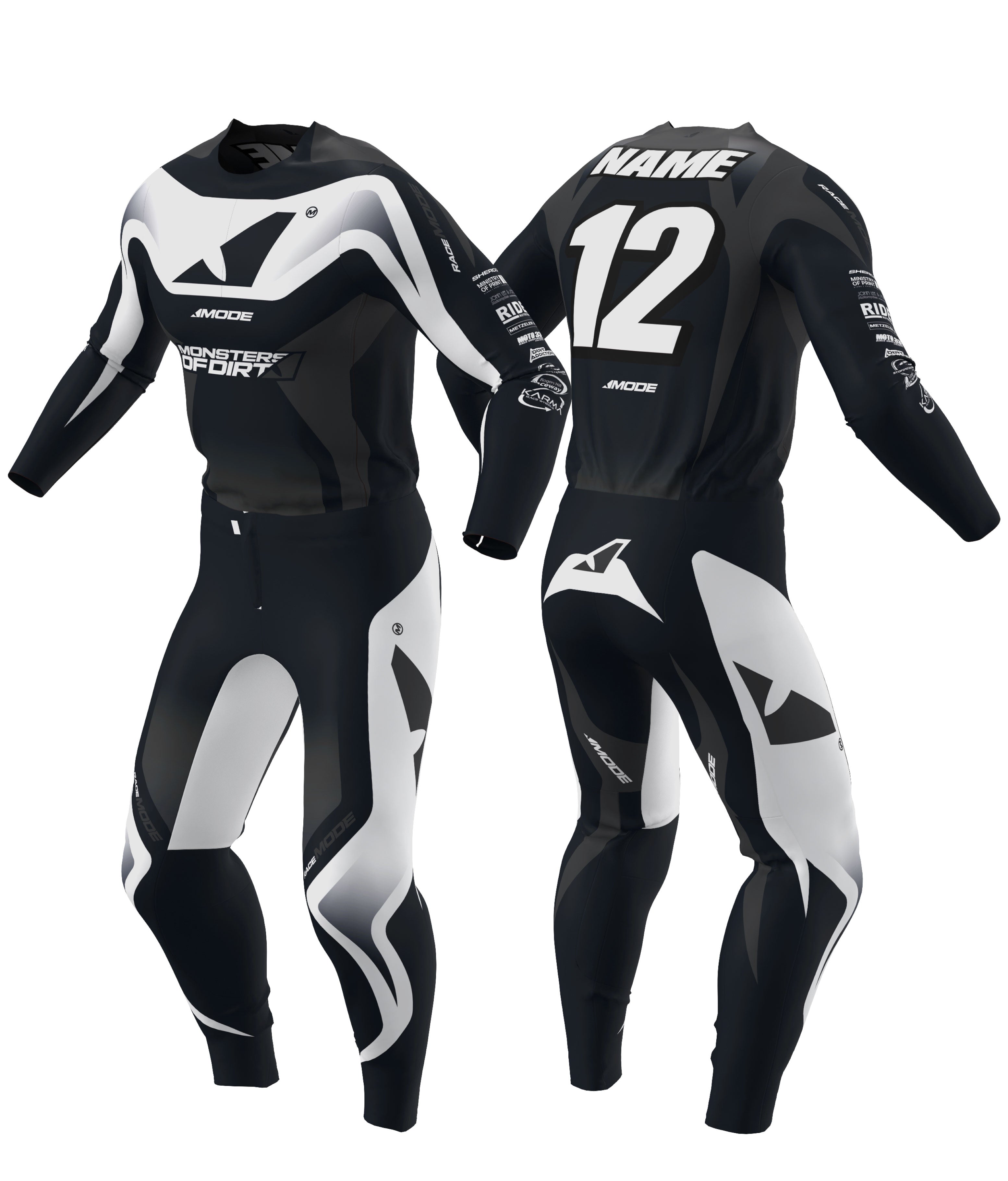 Elevate - Grey/Black Jersey & Pants Racewear